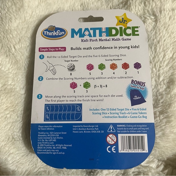 Think Fun Math Dice Jr. Game - Picture 2 of 4